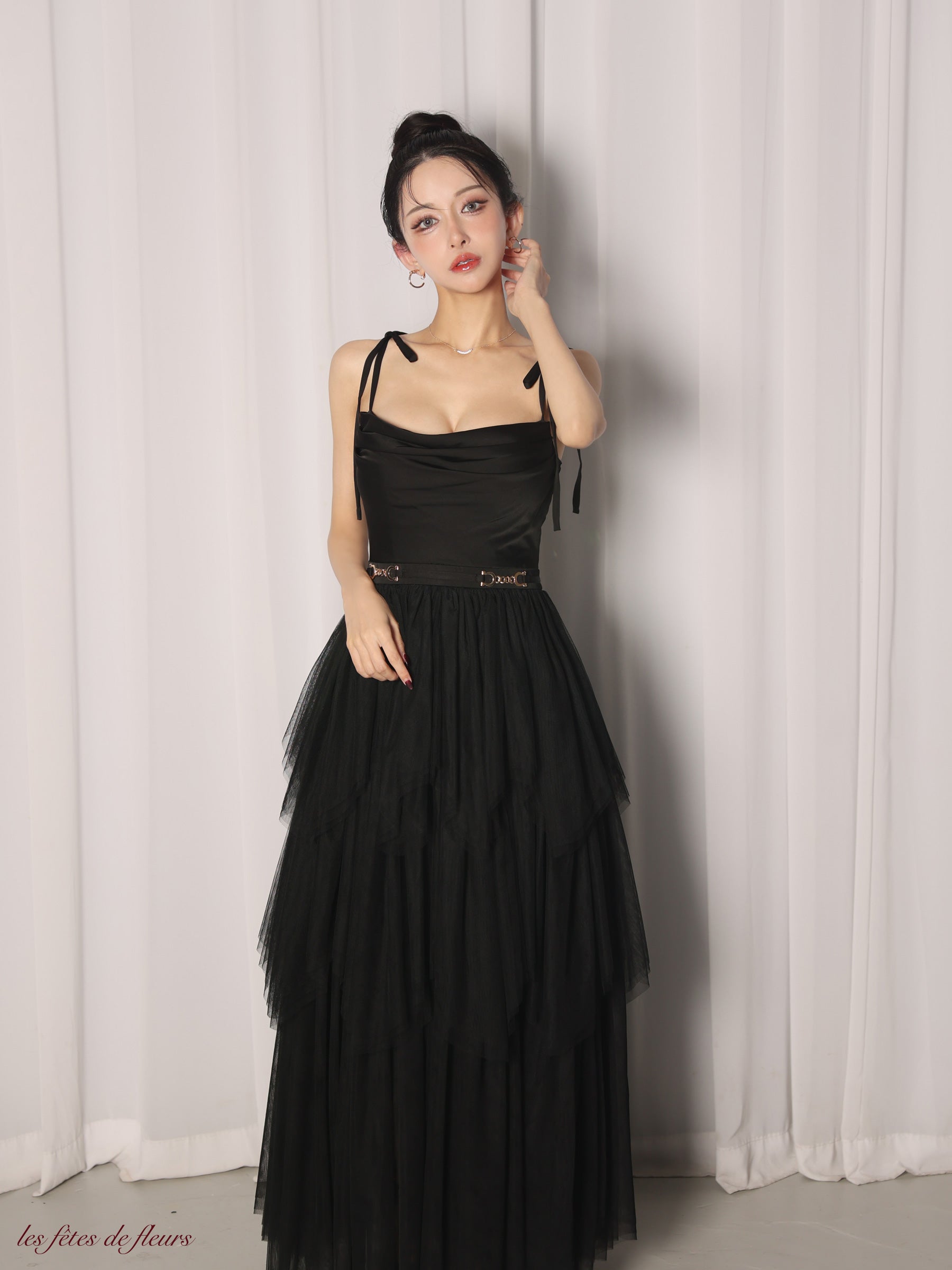 【Lサイズあり】luxe tulle long dress(LF4636)