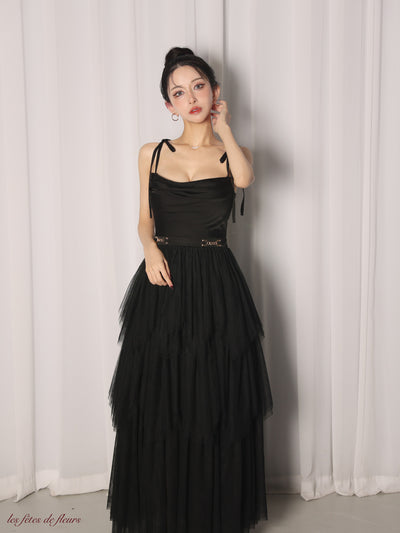 luxe tulle long dress(LF4636)