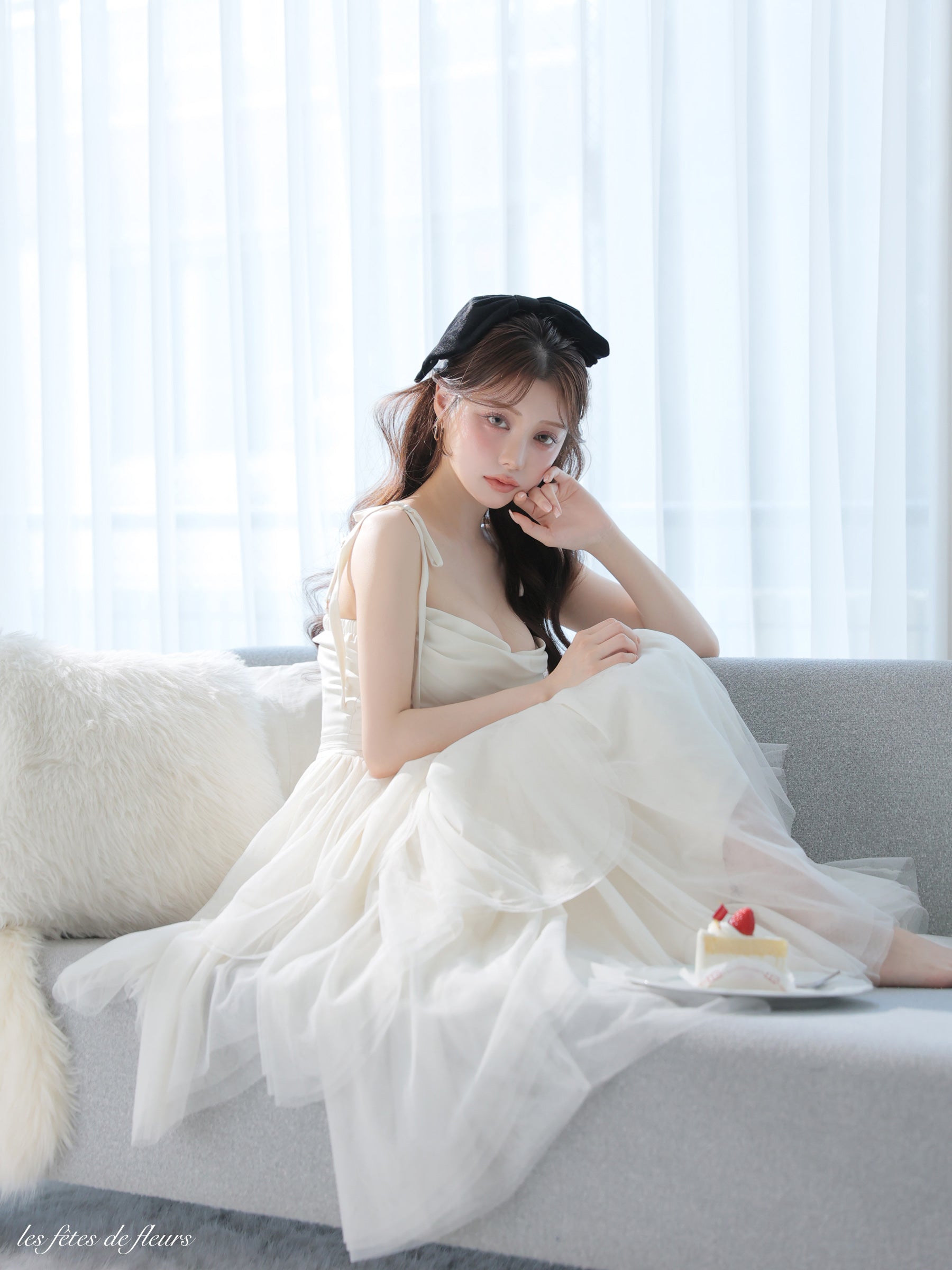 【Lサイズあり】luxe tulle long dress(LF4636)