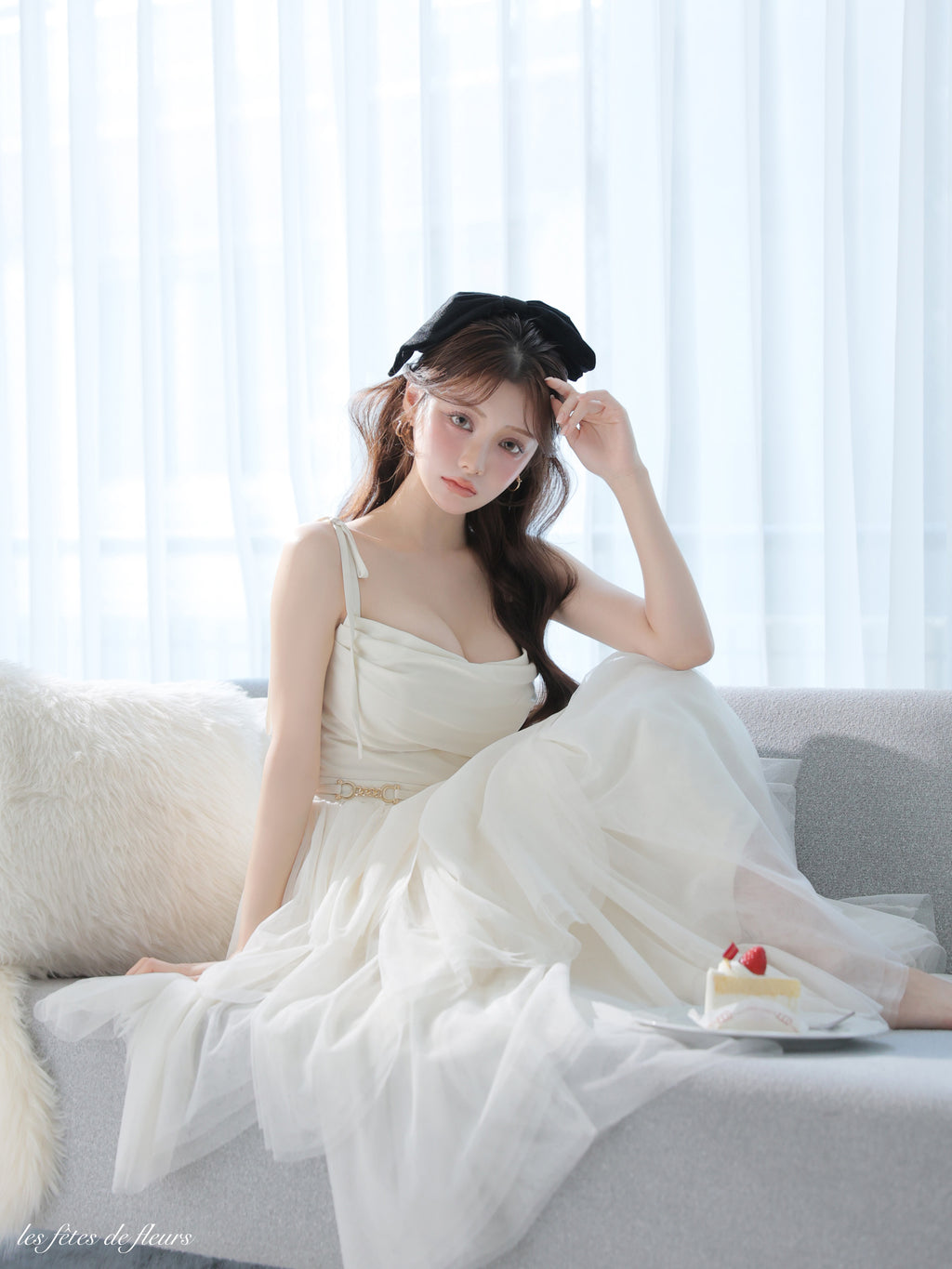 【Lサイズあり】luxe tulle long dress(LF4636)