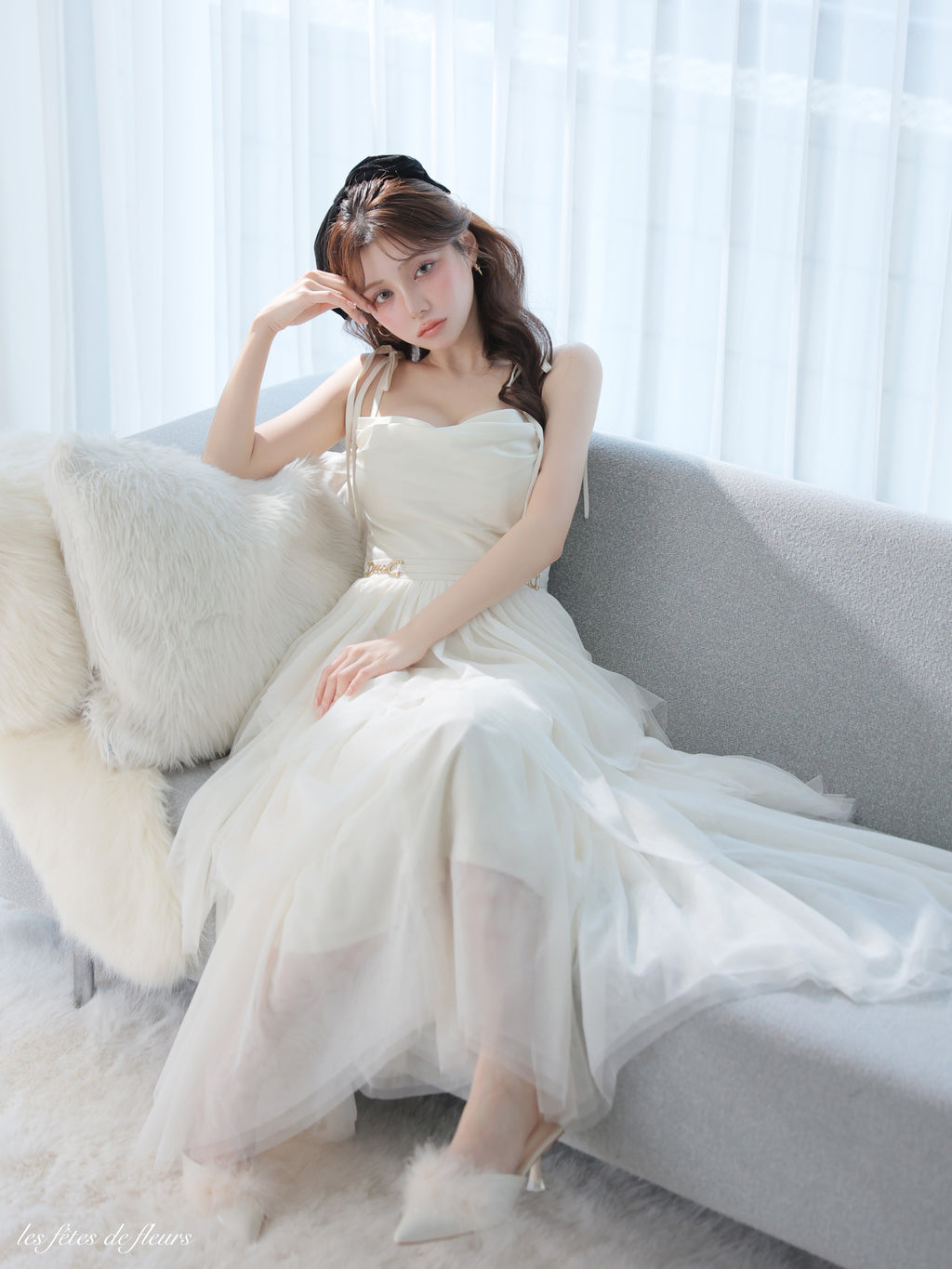 【Lサイズあり】luxe tulle long dress(LF4636)