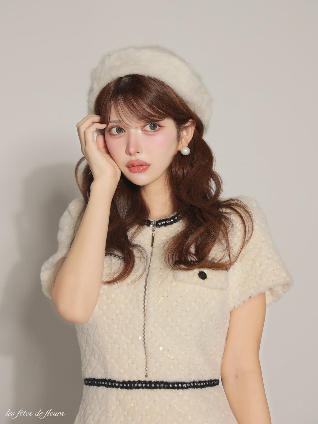 【XSサイズあり】scintiller fur mini dress(LF4637)
