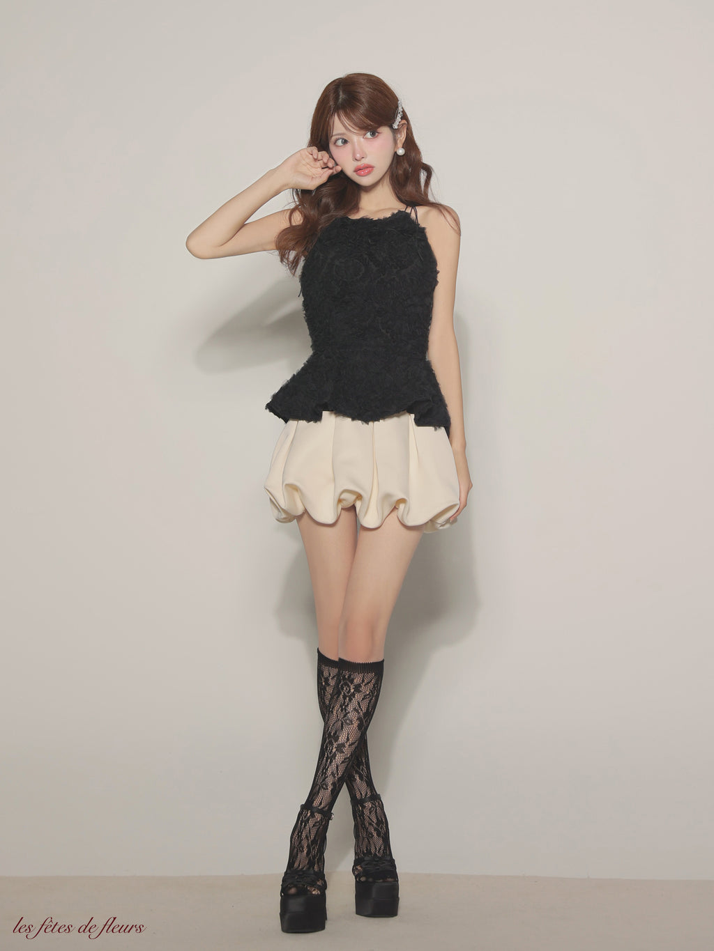 【XSサイズあり】fleurs tulle setup dress(LF4638)
