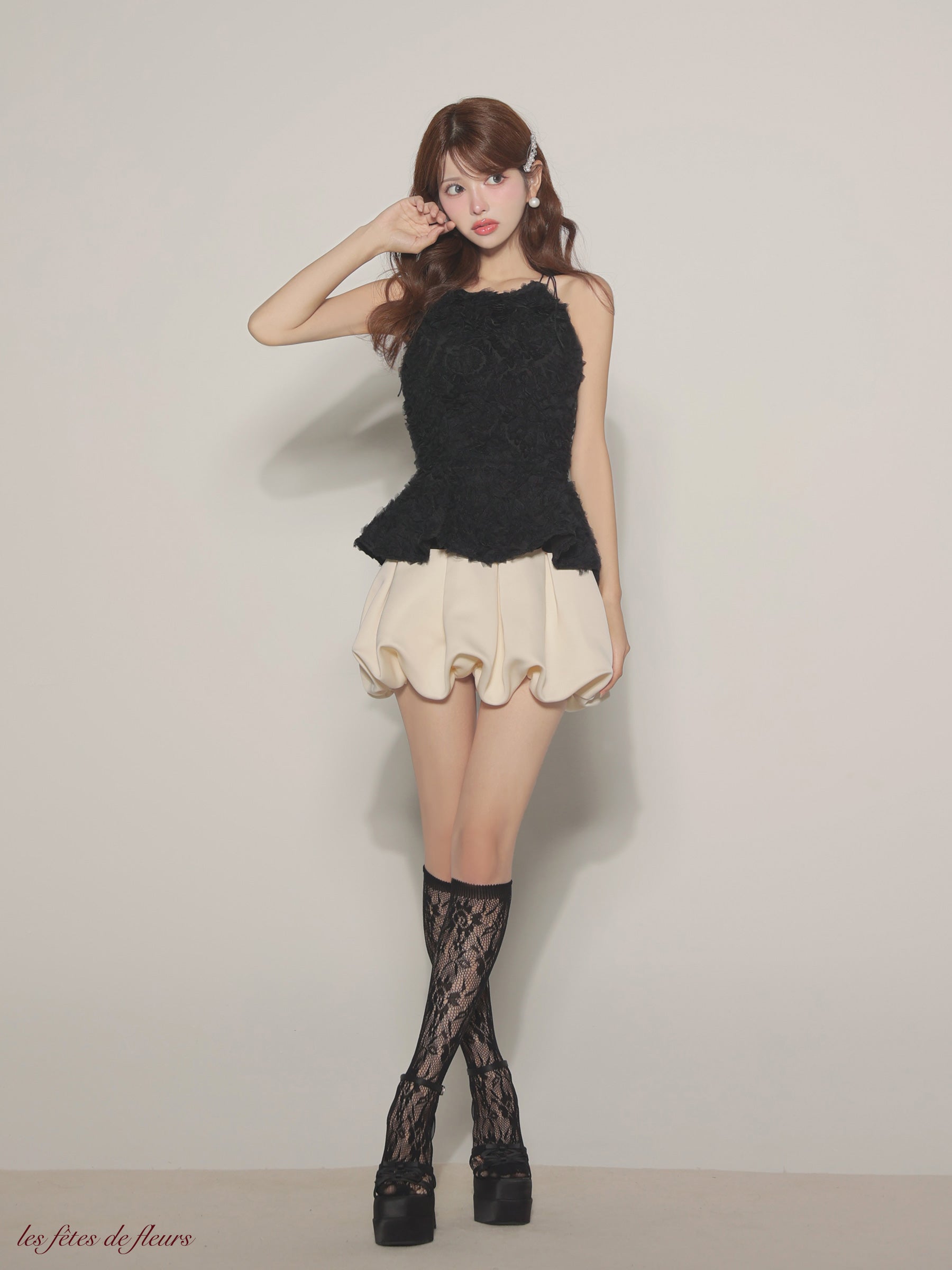【XSサイズあり】fleurs tulle setup dress(LF4638)