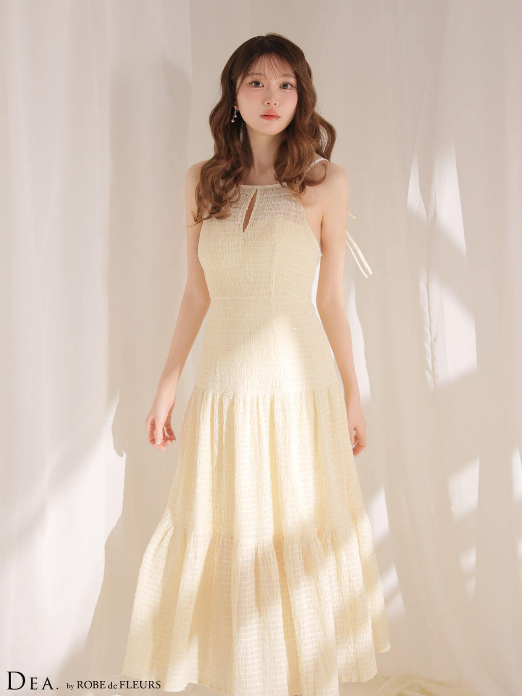 【XS〜Lサイズあり】ストレッチギャザーシフォンロングキャバドレス(DE4655)