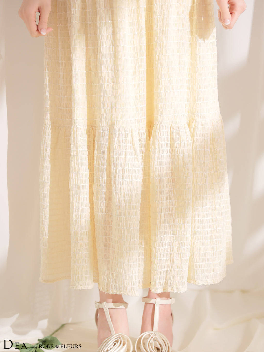 【XS〜Lサイズあり】ストレッチギャザーシフォンロングキャバドレス(DE4655)