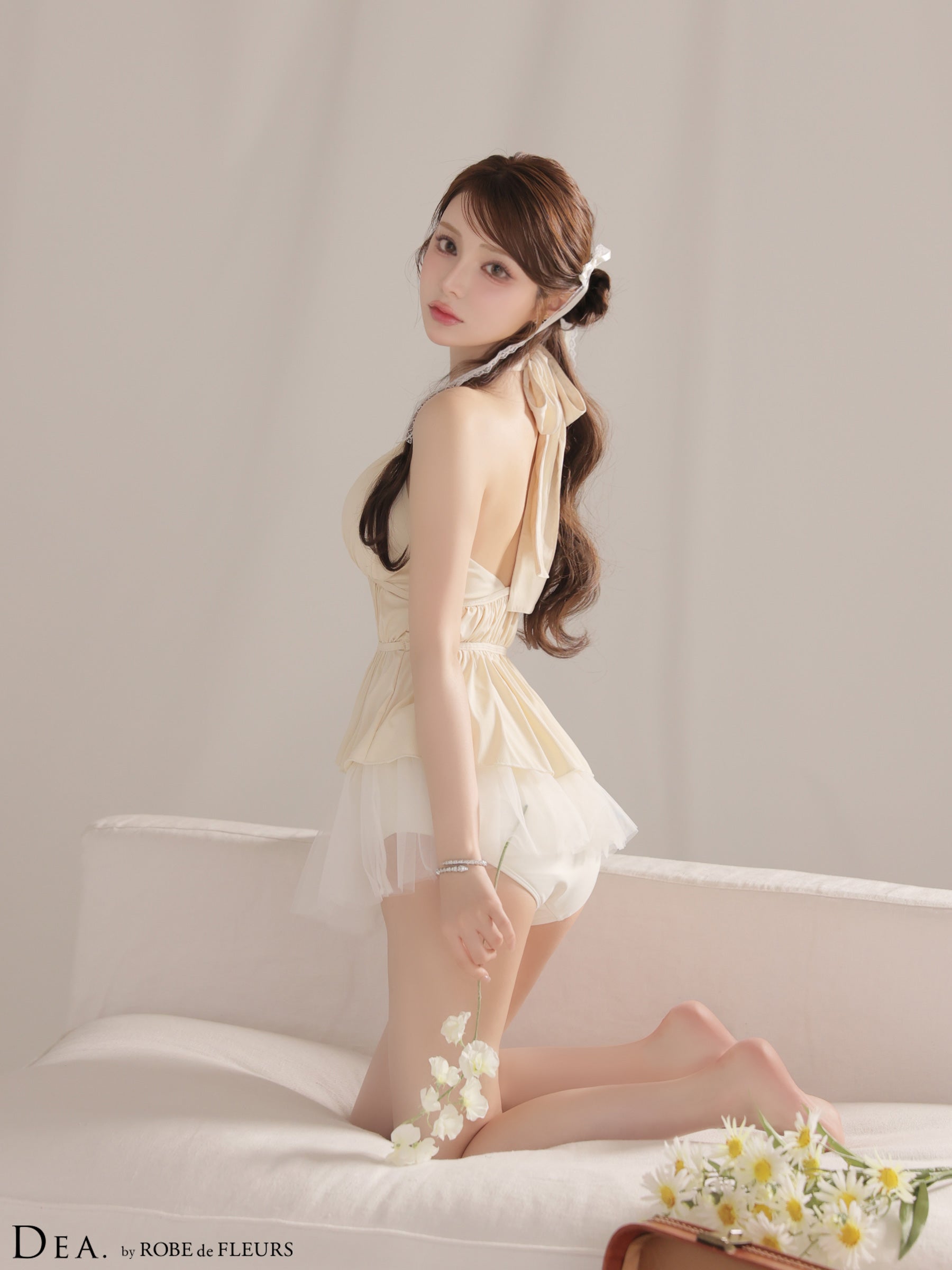 【水着】Airy Tulle Layered Swimwear（DE4660）【返品不可】