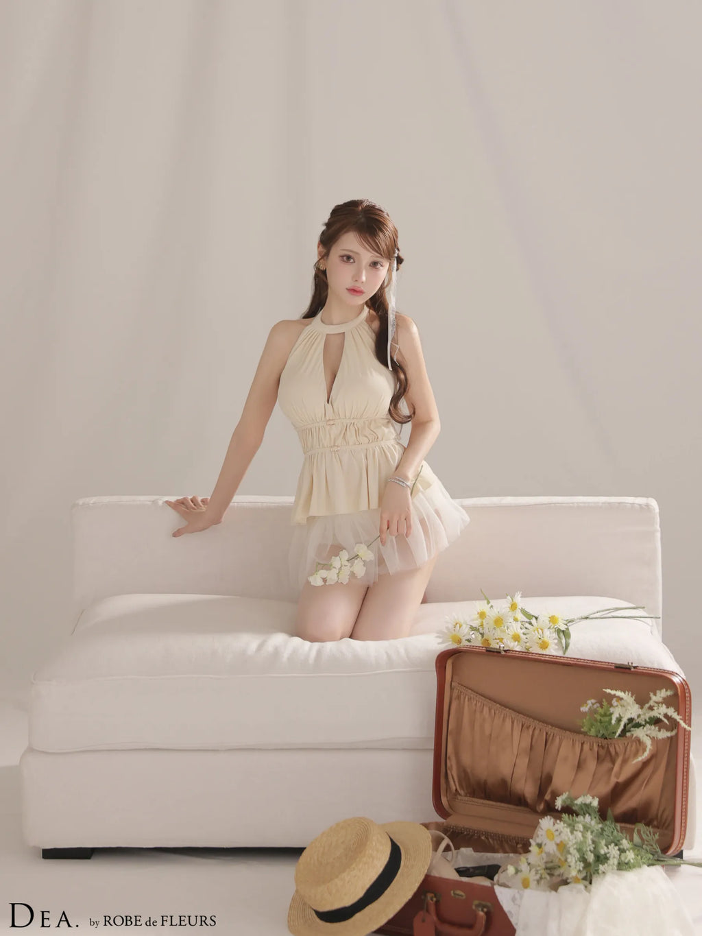 【水着】Airy Tulle Layered Swimwear（DE4660）【返品不可】
