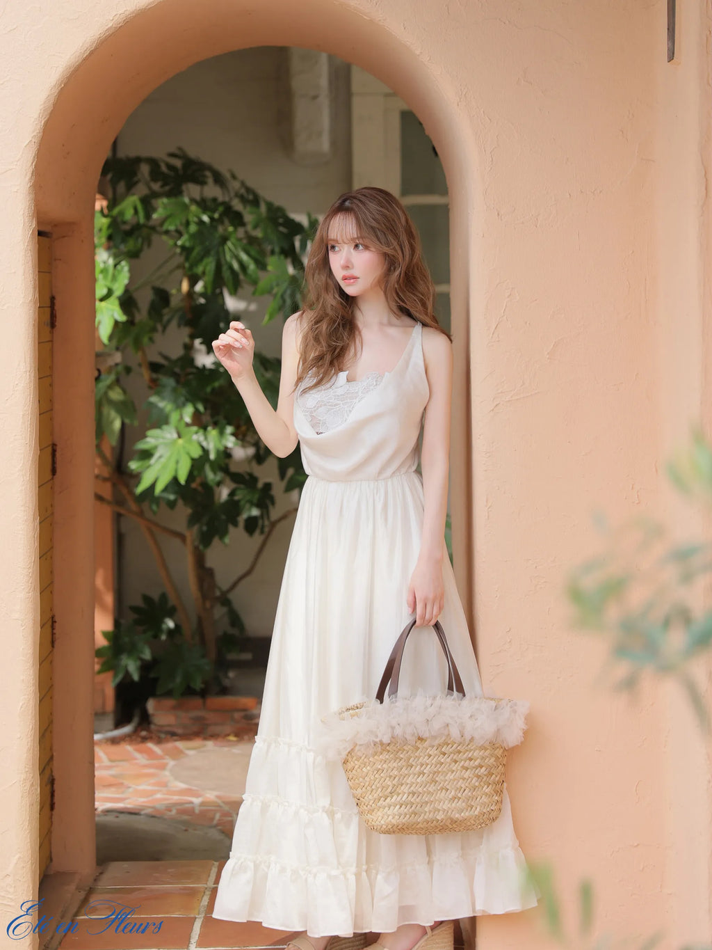 Drape tiered long dress(VC4677)