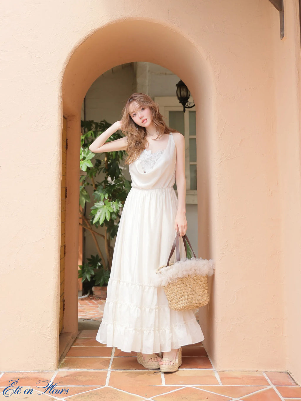 Drape tiered long dress(VC4677)
