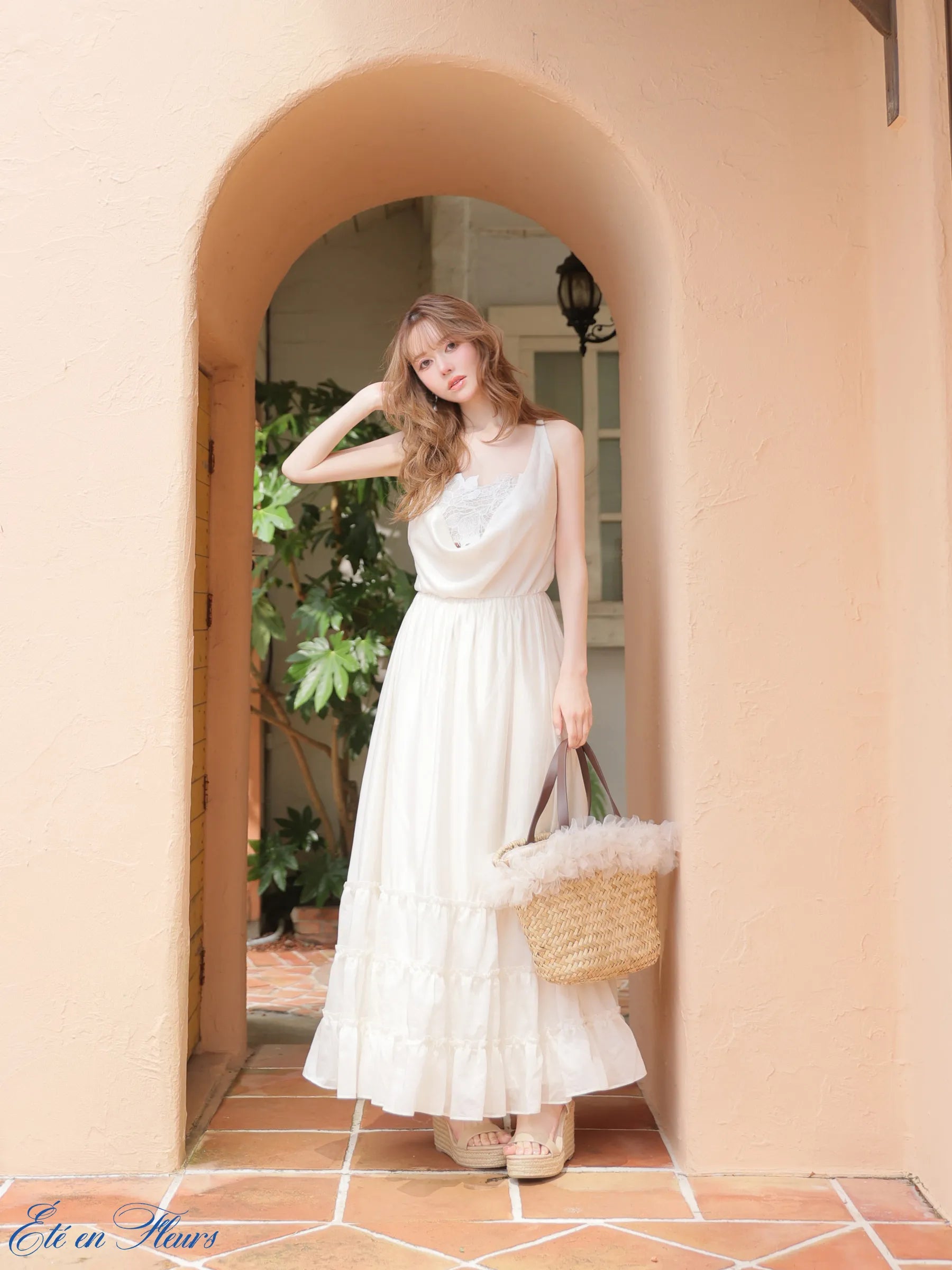 Drape tiered long dress(VC4677)