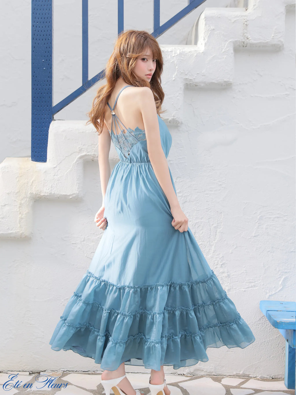 Drape tiered long dress(VC4677)