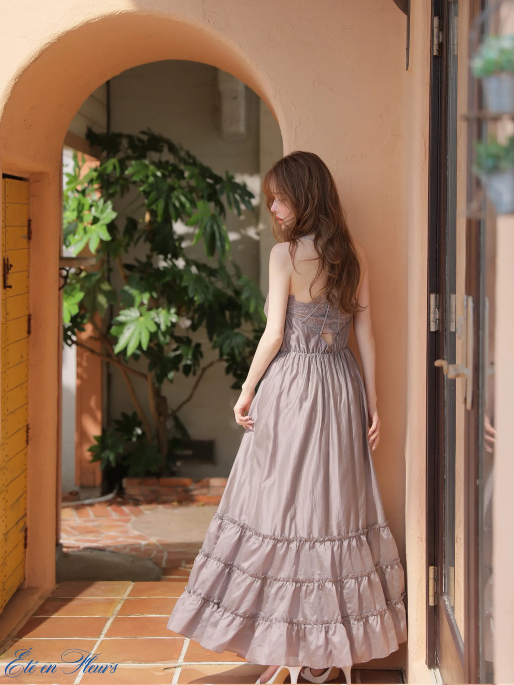 Drape tiered long dress(VC4677)