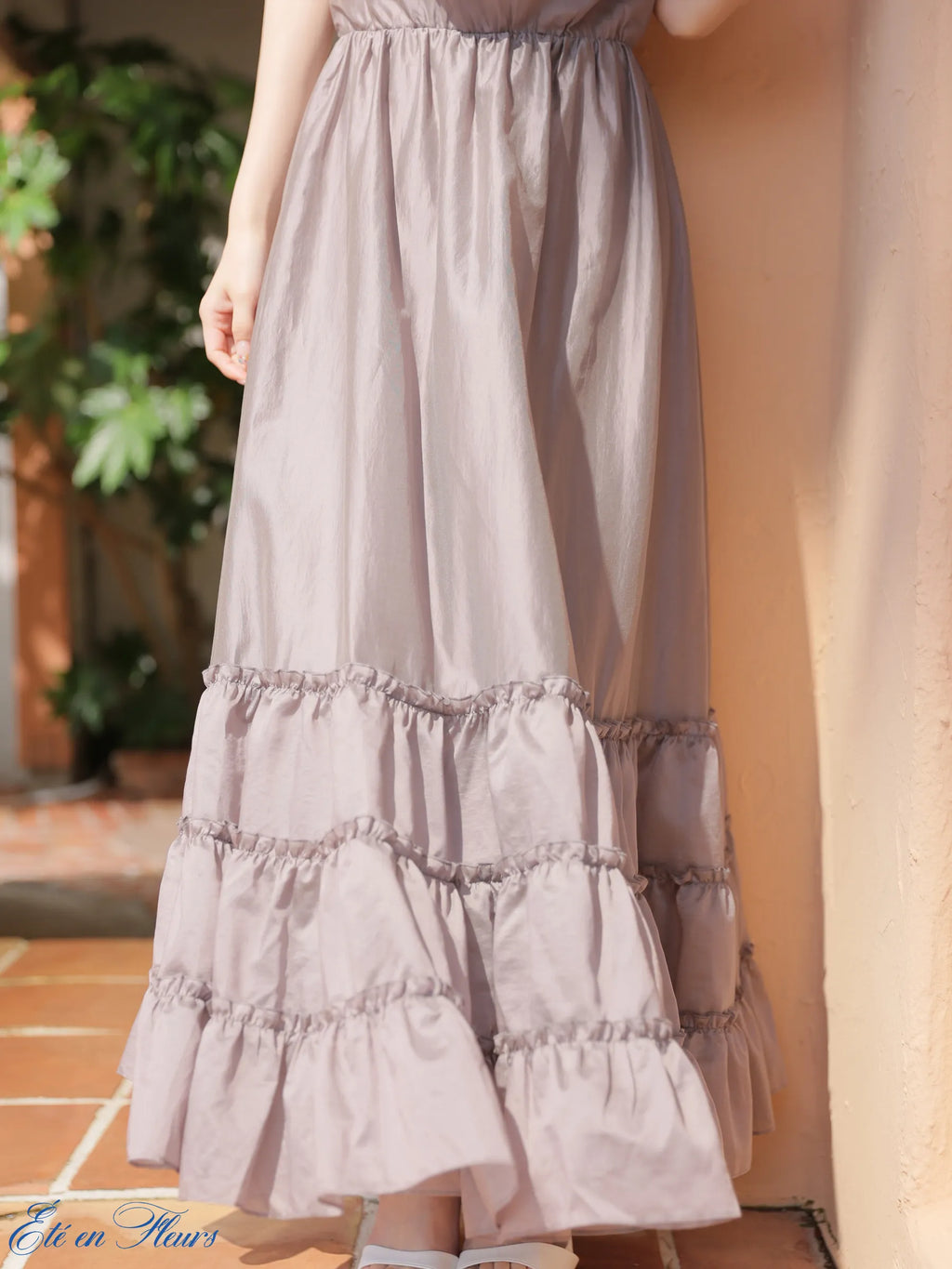 Drape tiered long dress(VC4677)