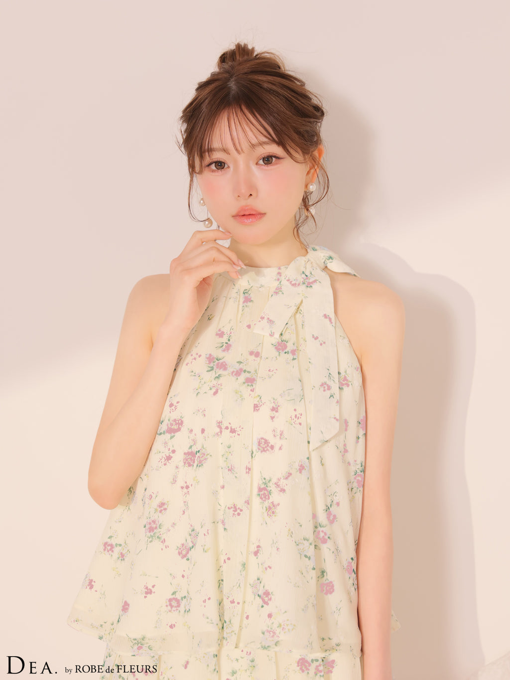 【XS〜Lサイズあり】フラワーシフォンフレアセットアップミニキャバドレス(DE4689)
