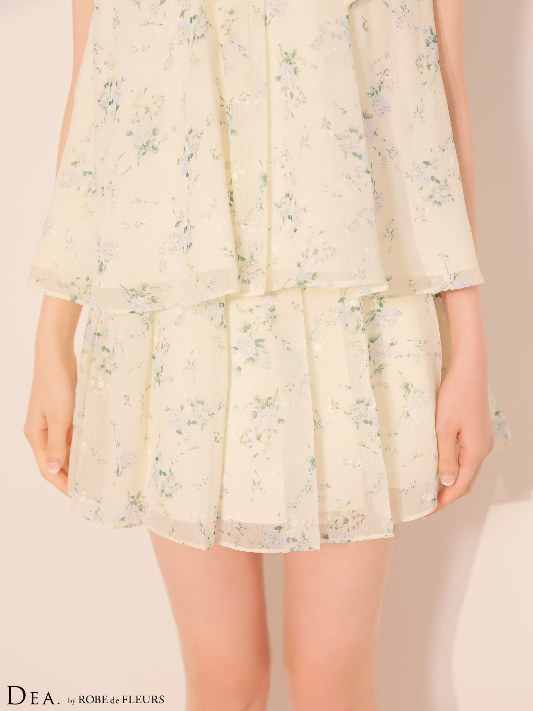 【XS〜Lサイズあり】フラワーシフォンフレアセットアップミニキャバドレス(DE4689)