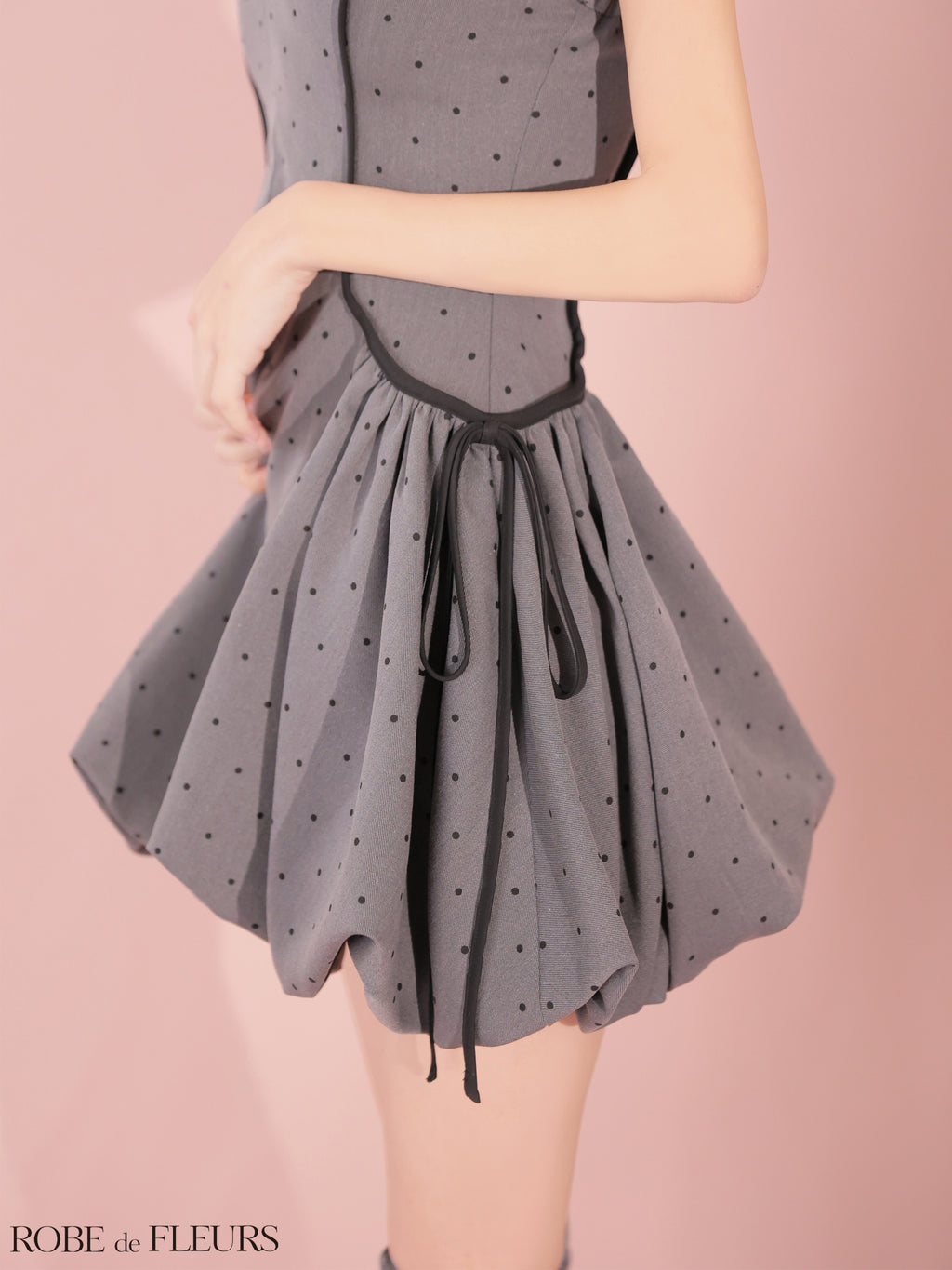 ★予約商品★【7月上旬頃入荷予定】【XSサイズあり】ドット柄バルーンミニキャバドレス (fm4702)