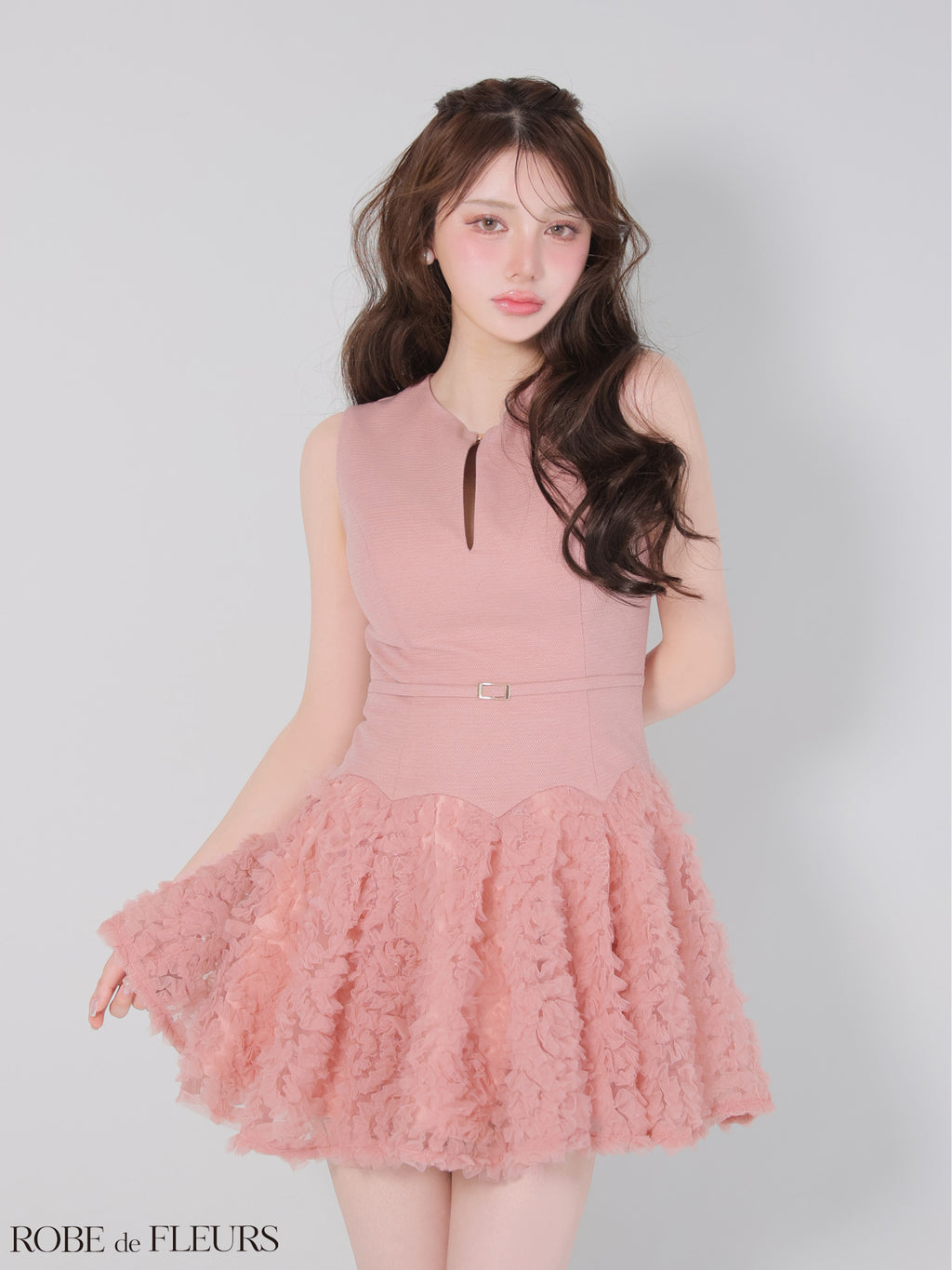 ★予約商品★【8月上旬頃入荷予定】【XSサイズあり】ボリュームチュールドッキングニットミニキャバドレス (fm4900)