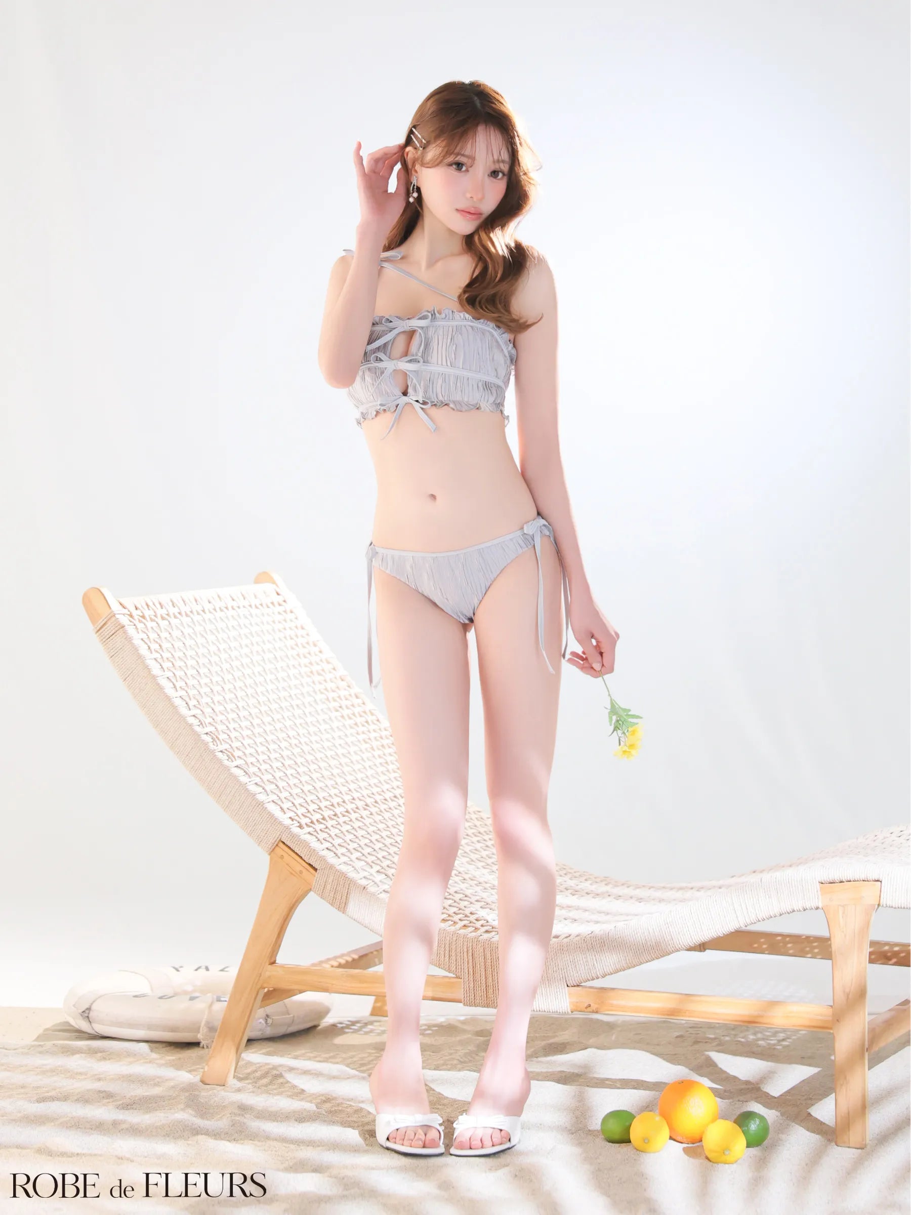 即日発送可能【水着】Noir Ribbon Frill Swimwear（fm4904）【返品不可】