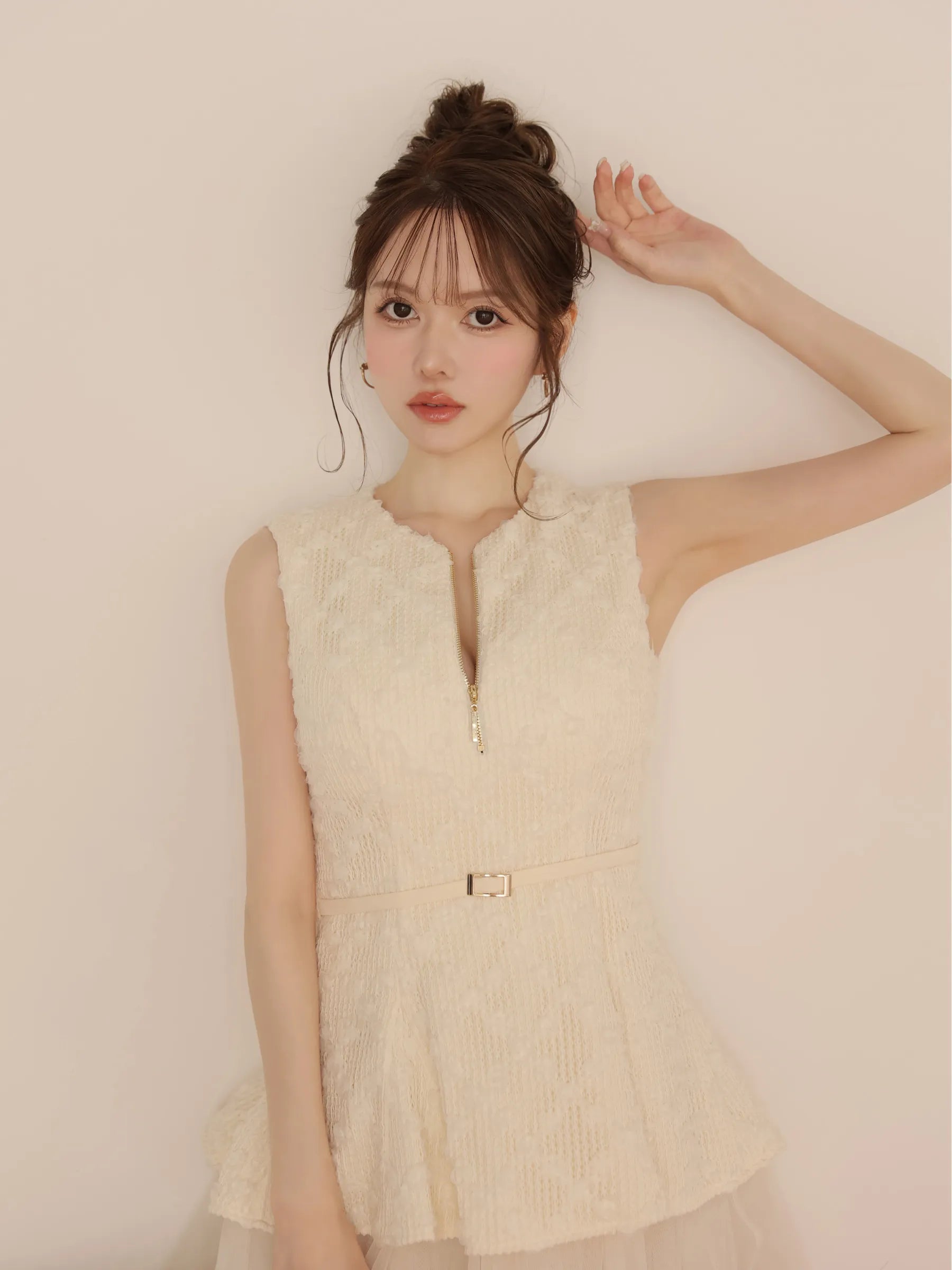 【予約】チェックレースツイルぺプラムミニキャバドレス (DE4916)