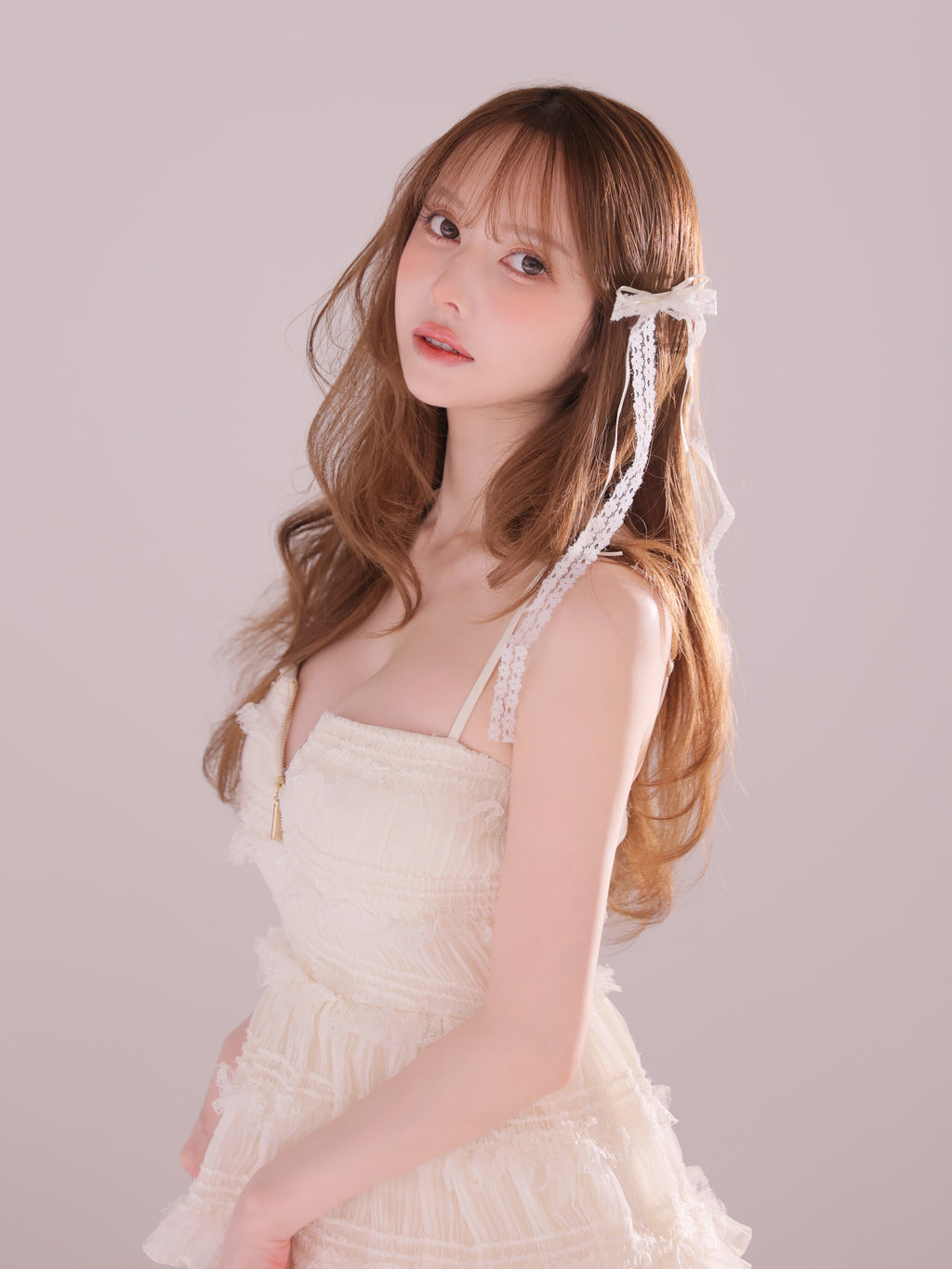 【予約】シャーリングティアードシフォンロングキャバドレス (fm4921)