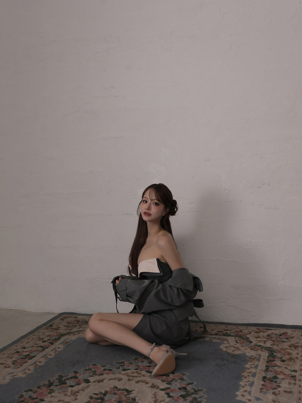 【セット/グレー】Ruelle de brille mini dress（brille5075）Ruelle de Brille Short Trench Coat（brille5416）