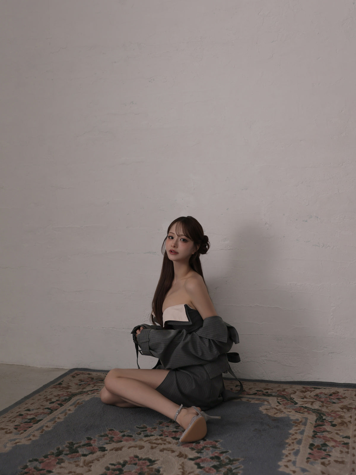 【セット/グレー】Ruelle de brille mini dress（brille5075）Ruelle de Brille Short Trench Coat（brille5416）