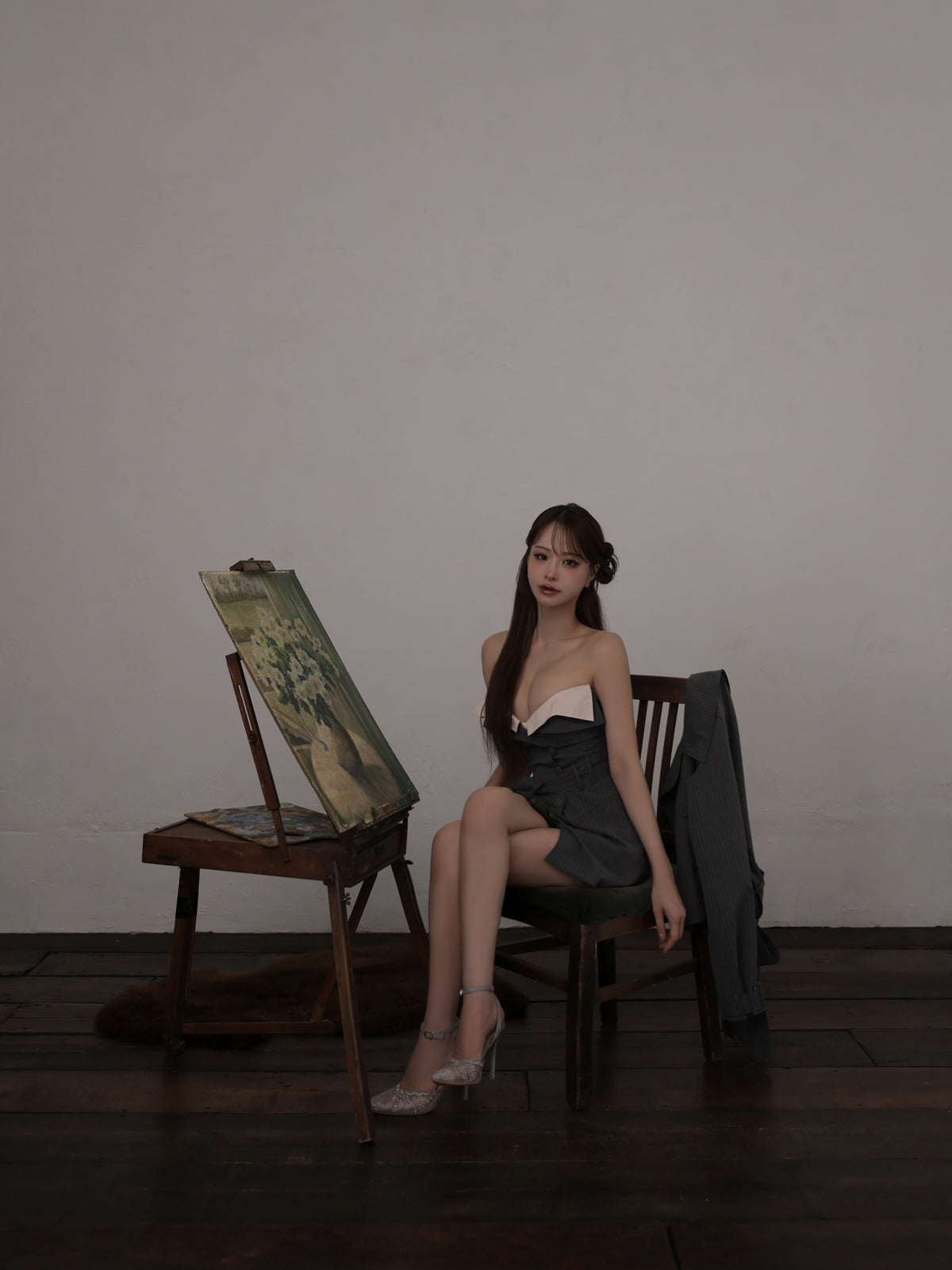 【セット/グレー】Ruelle de brille mini dress（brille5075）Ruelle de Brille Short Trench Coat（brille5416）