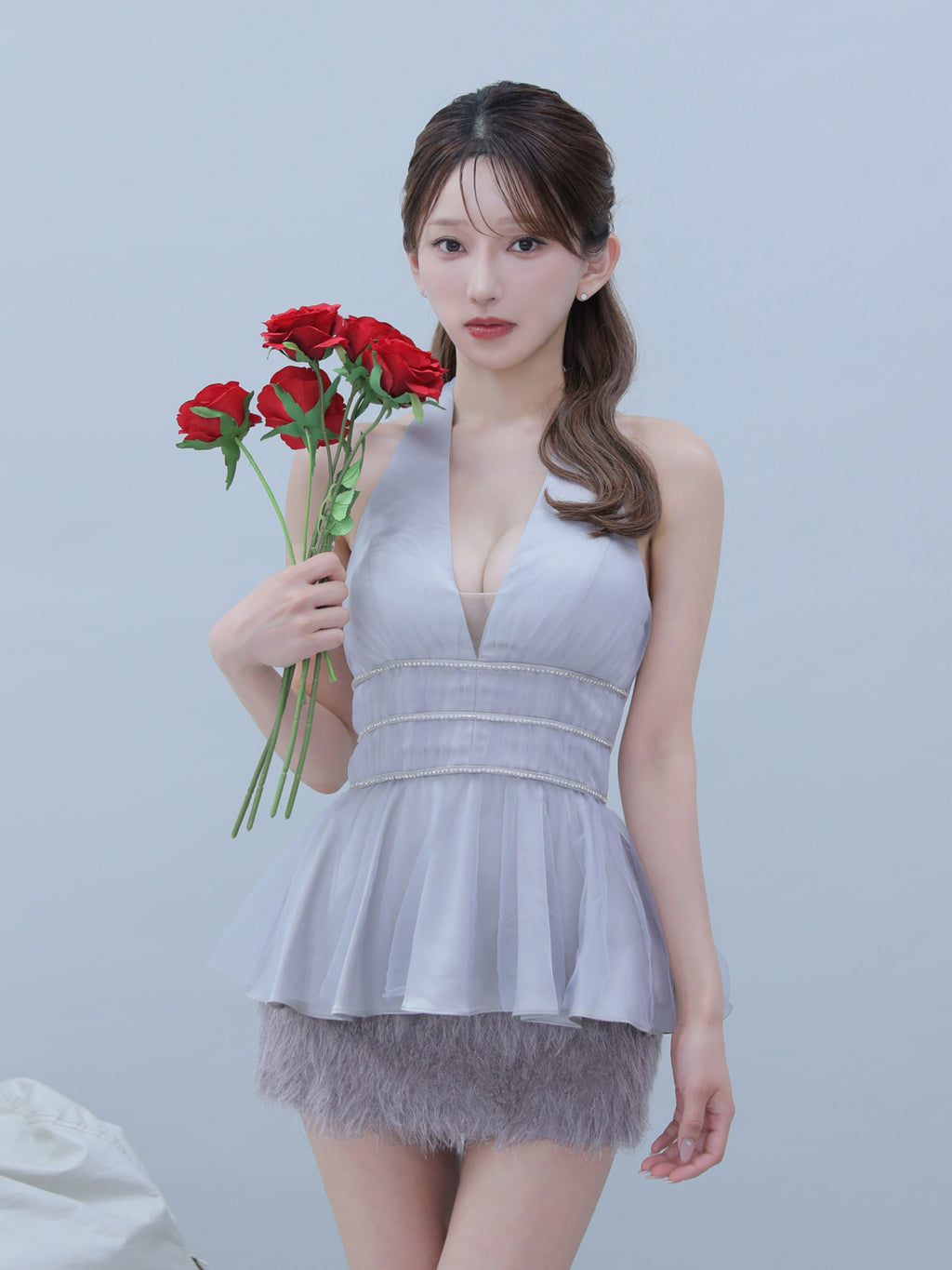 【予約】Swan Veil Dress  (anier5101)