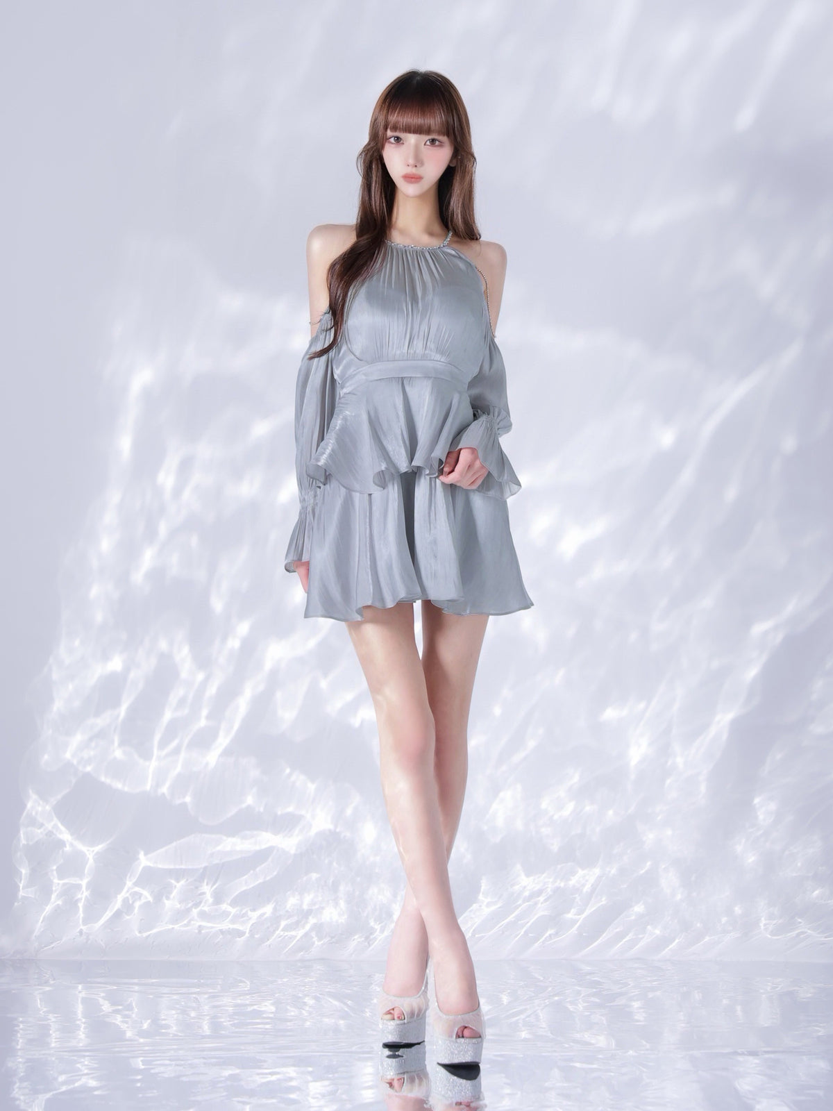 【予約】Gloss Lady Sleeve Dress  (anier5118)