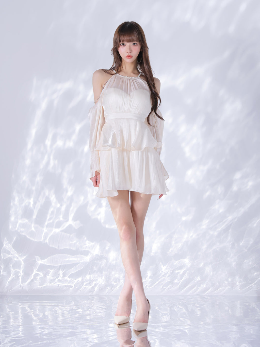 【予約】Gloss Lady Sleeve Dress  (anier5118)