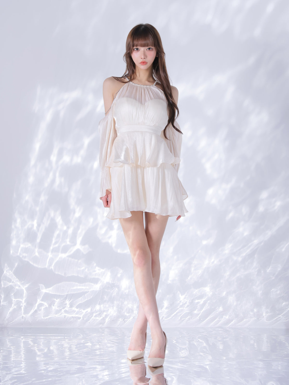 【予約】Gloss Lady Sleeve Dress  (anier5118)