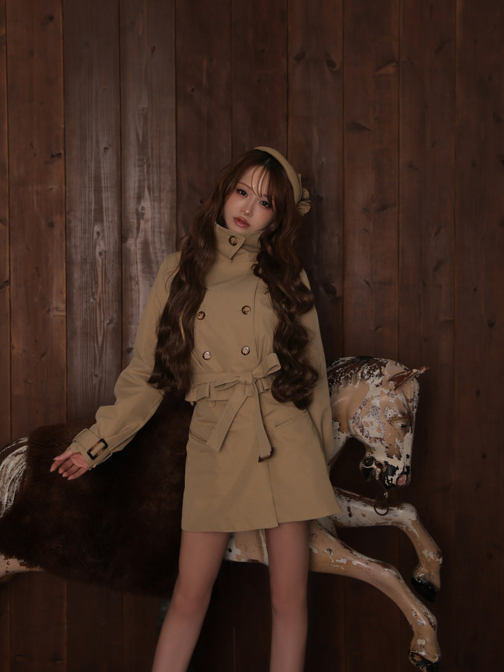 【コート単品】Ruelle de brille short trench coat (brille5416)