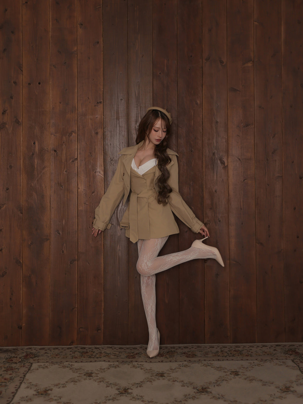 【コート単品】Ruelle de brille short trench coat (brille5416)