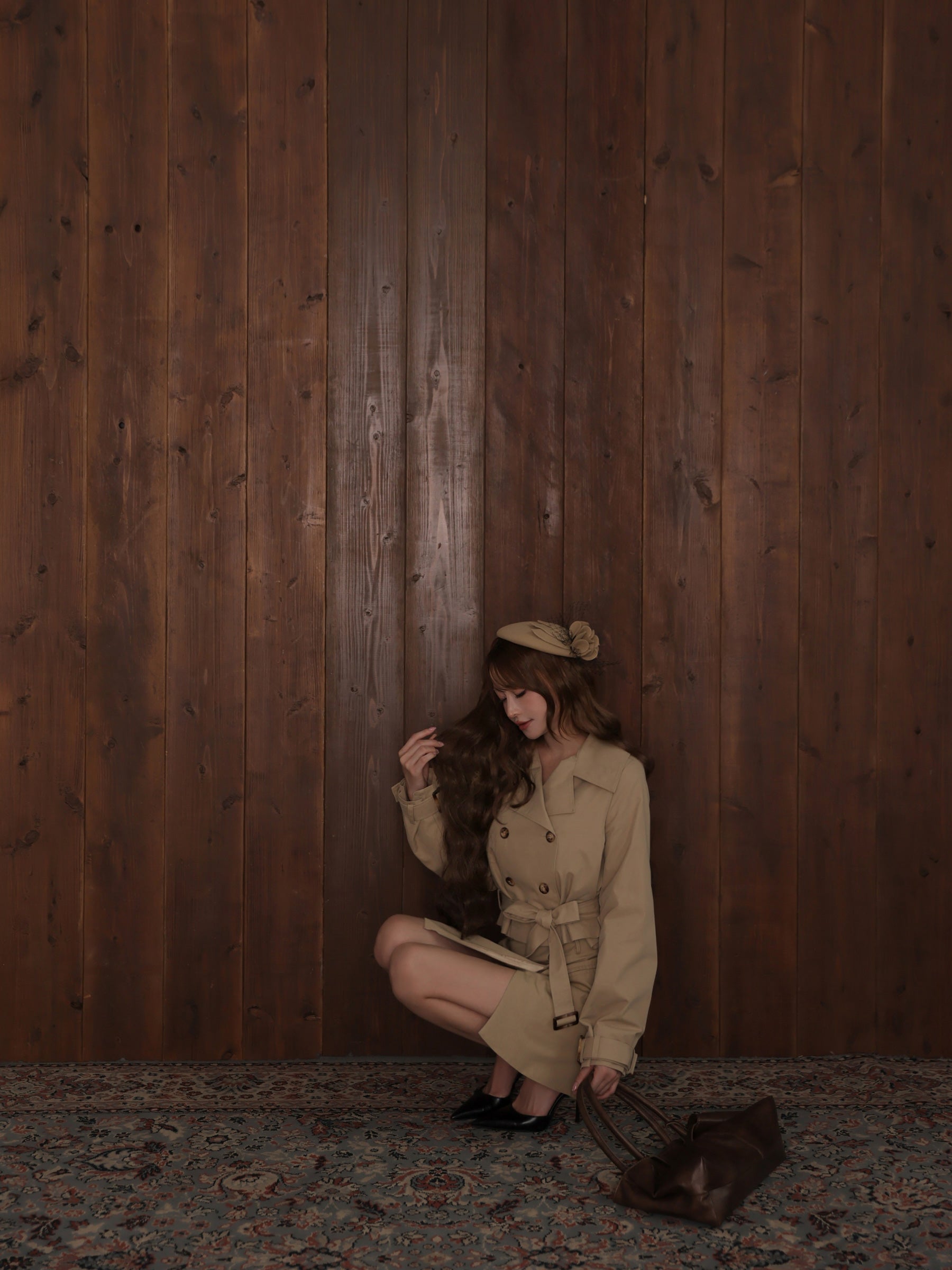 【コート単品】Ruelle de brille short trench coat (brille5416)